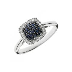 Dijamantni prsten sa plavim Safirima
