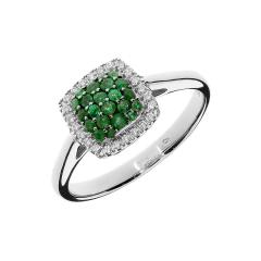 Prsten sa smaragdima i dijamantima